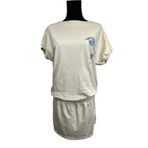 Drifter Women's T-shirt Dress Size M Cotton, Art to Wear Made in USA Moto Y2K